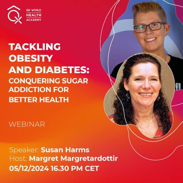 Webinar sobre obesidade e diabetes com as oradoras Susan e Margret.