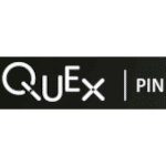 Logo featuring the text QUEX and PIN in white