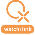 Watch Link logo with orange circle and cross