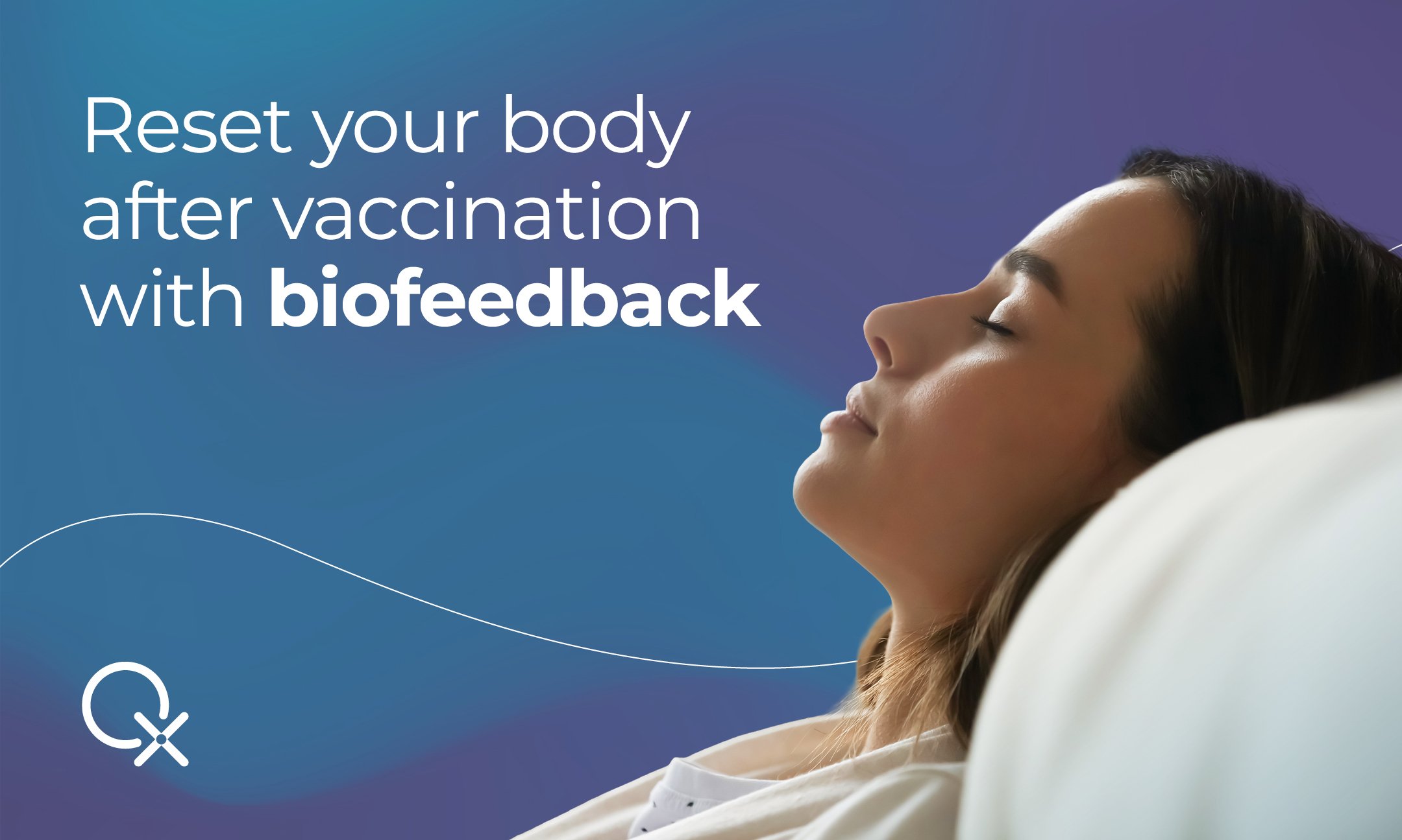 Persoană care beneficiază de o sesiune de biofeedback cuantic pentru a sprijini recuperarea după vaccinare