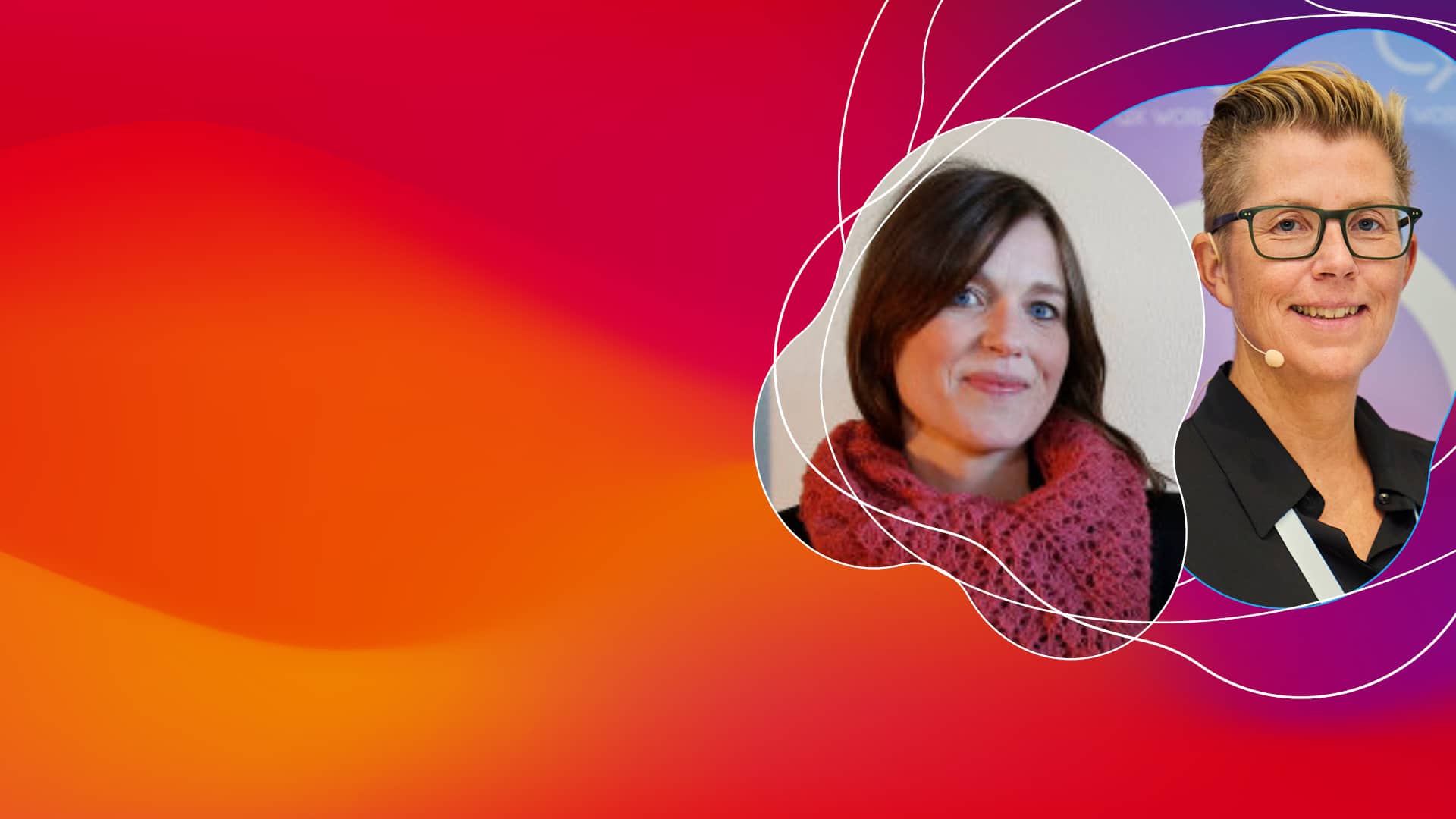 Twee vroue op kleurvolle abstrakte agtergrond