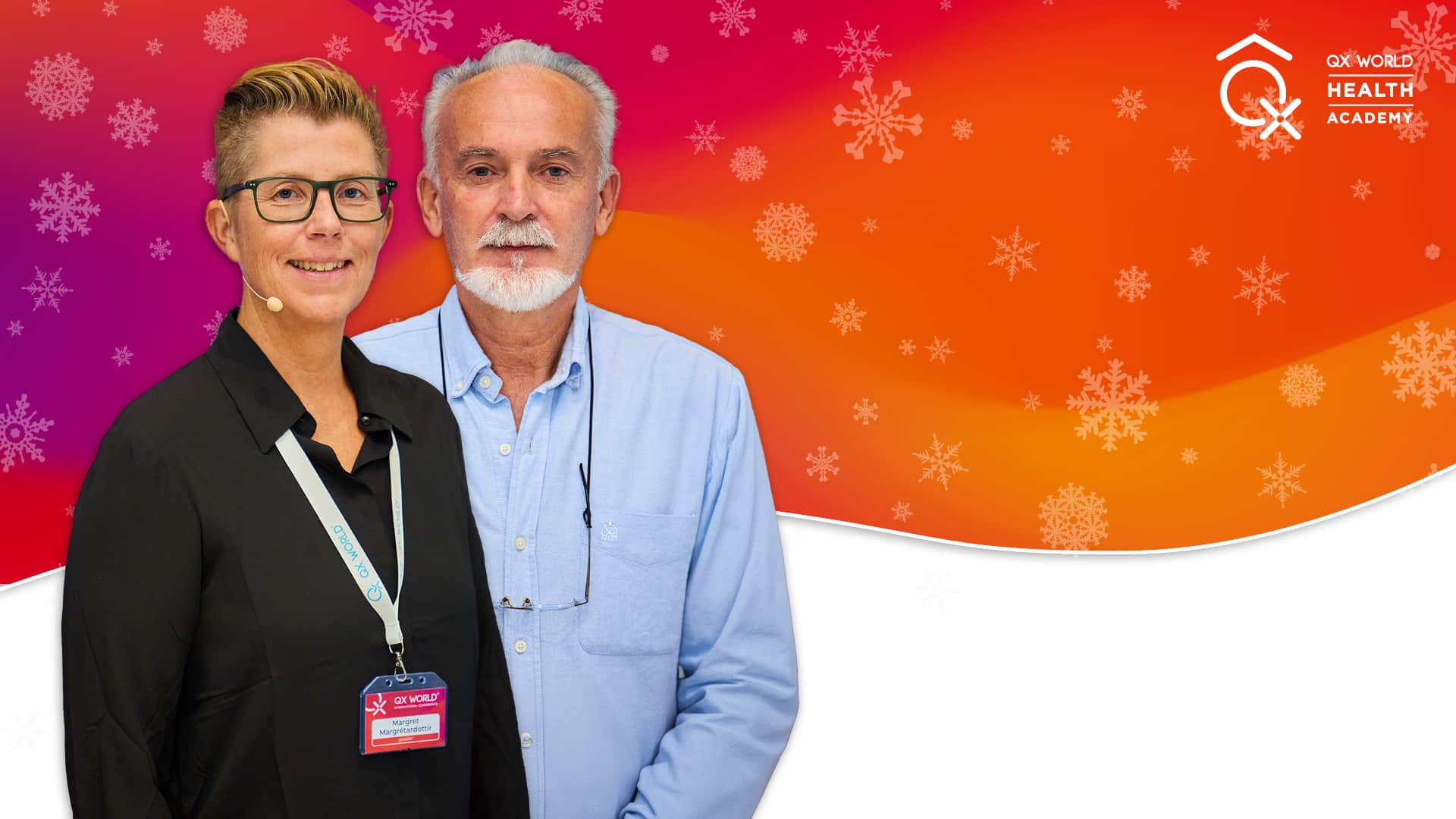 Two presenters posing at health academy event